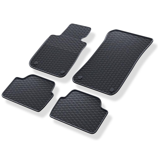 Alfombrillas de goma adecuadas para BMW 1 E82, E87, E88 Coupé, Hatchback, Cabrio (2004-2013) - alfombras para coche - negro - 4 unidades