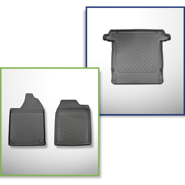 Conjunto de alfombrilla para maletero y alfombrillas para el interior del coche TPE para: Aixam Crossline Crossover (2005-2010) - 2 plazas
