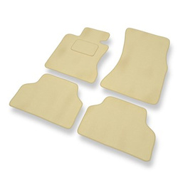 Alfombrillas de Velour adecuadas para BMW 5 M5 IV E60 Berlina (2005-2010) - alfombras para coche - Premium color beige