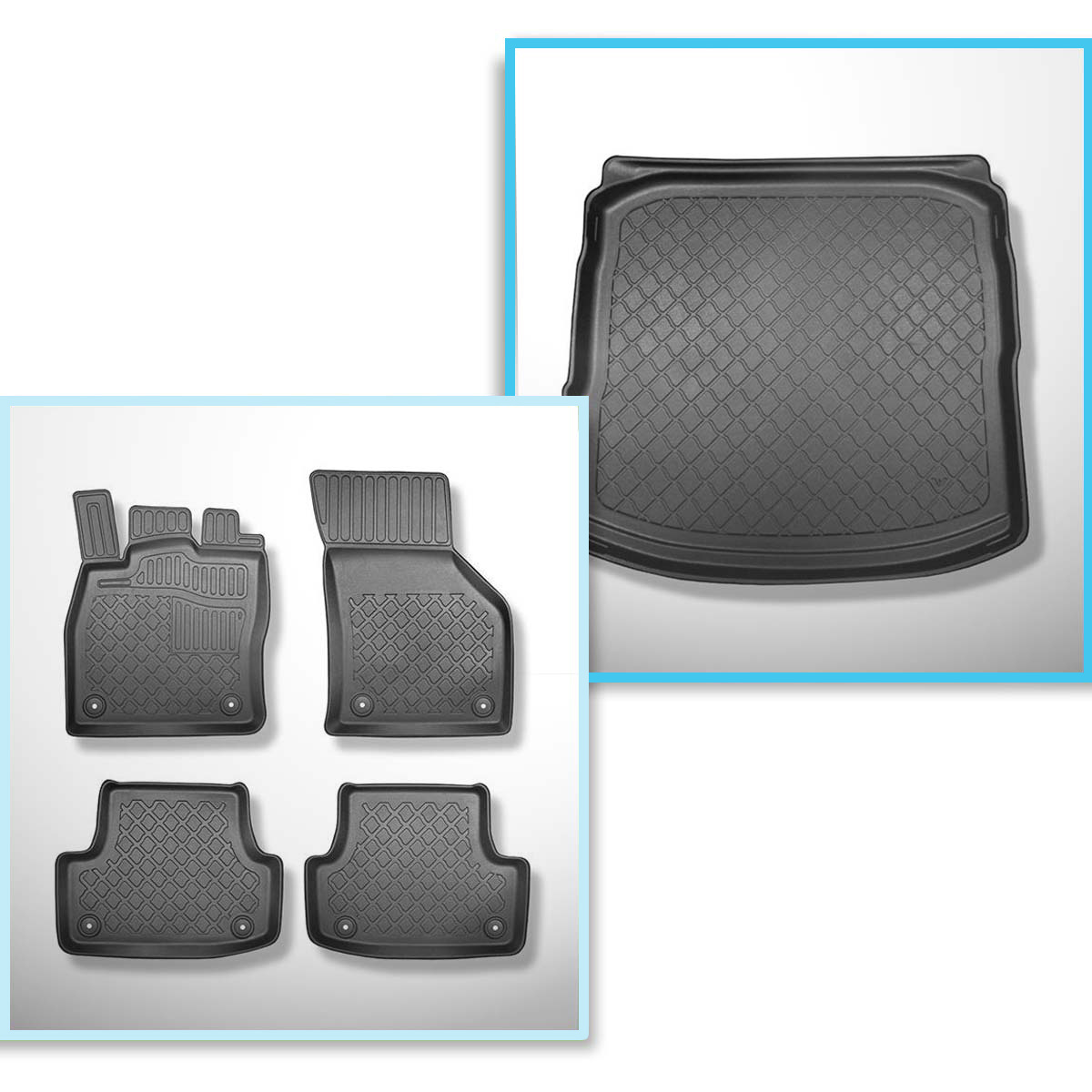 Conjunto de alfombrilla para maletero y alfombrillas para el interior del  coche TPE para: Audi A3 8V Sedan (09.2013-03.2020)