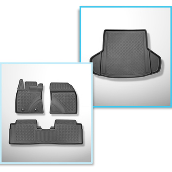 Conjunto de alfombrilla para maletero y alfombrillas para el interior del coche 