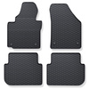 Alfombrillas de goma adecuadas para Volkswagen Touran II Monovolumen (2010-2015) - alfombras para coche - negro - 4 unidades