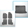 Conjunto de alfombrilla para maletero y alfombrillas para el interior del coche TPE para: Dacia Sandero II Hatchback (12.2012-12.2020)