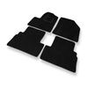 Alfombrillas de Velour adecuadas para Ford Transit Connect Furgoneta (2003-2014) 5-plazas - alfombras para coche - Premium color negro