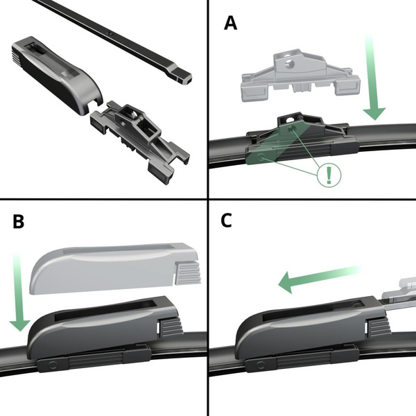 Escobillas limpiaparabrisas para la luna delantera para Renault Captur SUV (01.2013-03.2016) - escobillas plana