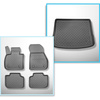 Conjunto de alfombrilla para maletero y alfombrillas para el interior del coche TPE para: BMW 2 U06 Active Tourer (11.2021-....) - banqueta trasera fija / no deslizable