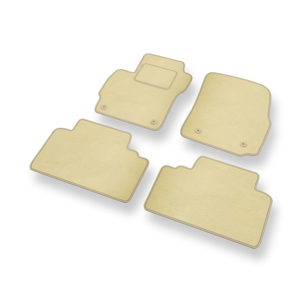 Alfombrillas de Velour adecuadas para Mazda 5 II Furgoneta (2011-2015) - alfombras para coche - Premium color beige