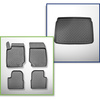 Conjunto de alfombrilla para maletero y alfombrillas para el interior del coche TPE para: Peugeot 2008 II SUV (01.2020-....) - maletero superior; suelo móvil en la posición superior; no para la versión eléctrica y híbrida