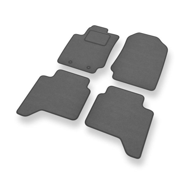 Alfombrillas de Velour adecuadas para Ford Ranger V Pick-Up (2012-2023) versión larga - alfombras para coche - Premium color gris