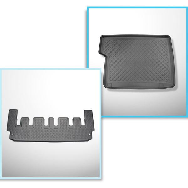 Conjunto de alfombrilla para maletero y alfombrillas para el interior del coche TPE para: Ford Tourneo Custom Furgonetaeta (02.2018-06.2023)