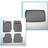 Conjunto de alfombrilla para maletero y alfombrillas para el interior del coche TPE para: Opel Mokka B SUV (02.2021-....) - maletero superior; suelo móvil en la posición superior; no para la versión eléctrica y híbrida
