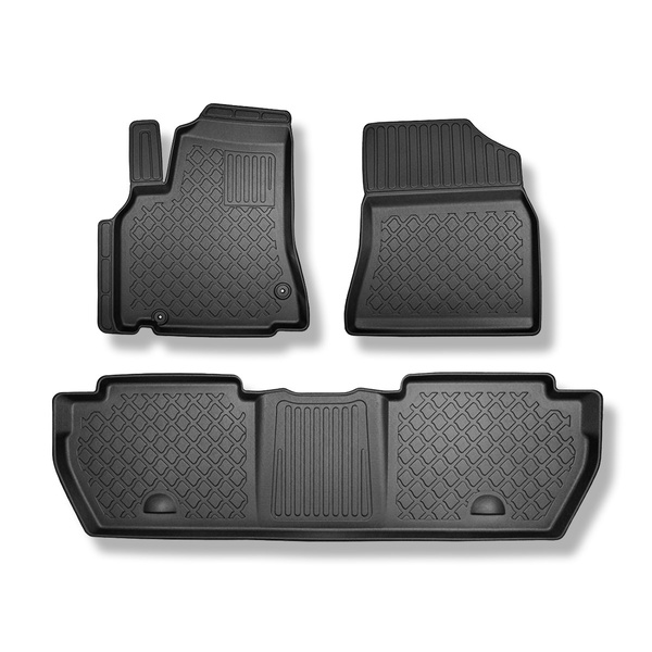 Alfombrillas de TPE adecuadas para Citroen Berlingo Furgoneta (2008-08.2018) - 5 o 7 plazas; sin la tercera fila - alfombras para coche