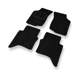 Alfombrillas de Velour adecuadas para Toyota Hilux VII Pick-Up (2005-2016) - alfombras para coche - Premium color negro