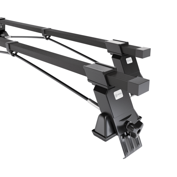 Portaequipajes de techo adecuadas para Toyota Aygo Hatchback (2005-2014) - baca negra para coche - barras para techo de coche - sin puntos de montaje - acero