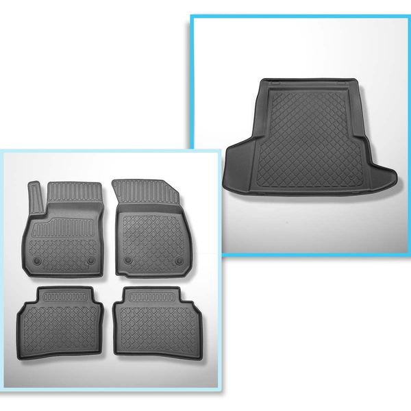 Conjunto de alfombrilla para maletero y alfombrillas para el interior del coche TPE para: Opel Insignia B Grand Sport (06.2017-2023)