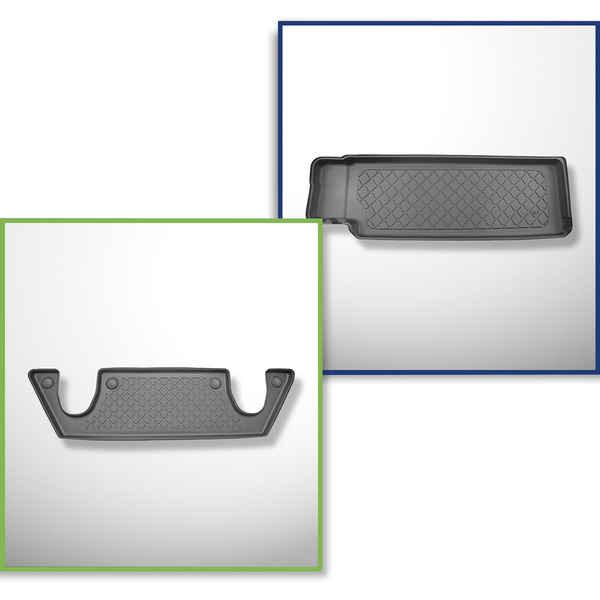 Conjunto de alfombrilla para maletero y alfombrillas para el interior del coche TPE para: Tesla Model X SUV (01.2021-....) - 6 posti; III fila; tras la tercera fila de asientos