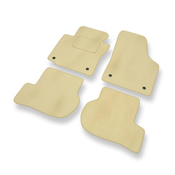 Alfombrillas de Velour adecuadas para Volkswagen Eos I Cabrio (2006-2012) - alfombras para coche - Premium color beige
