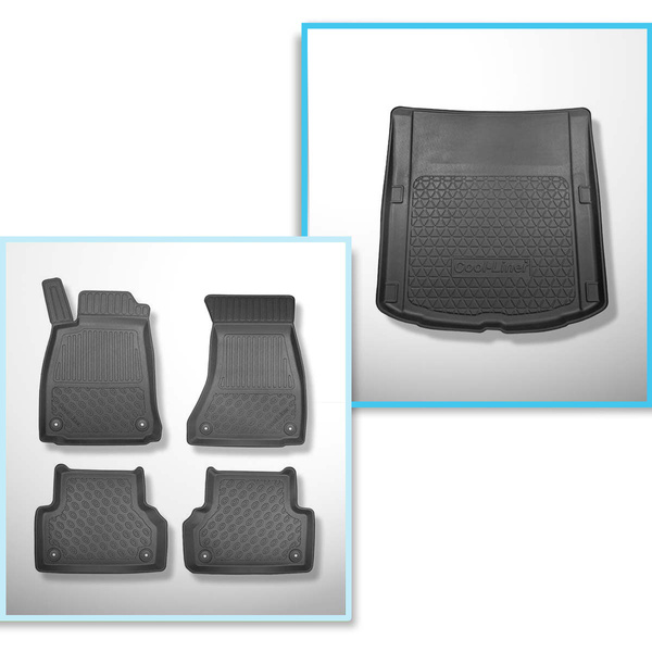 Conjunto de alfombrilla para maletero y alfombrillas para el interior del coche TPE PREMIUM para: Audi A5 F5 Sportback (10.2016-2024) - No compatible con g-tron