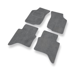Alfombrillas de Velour adecuadas para Toyota Hilux VII Pick-Up (2005-2016) - alfombras para coche - Premium color gris