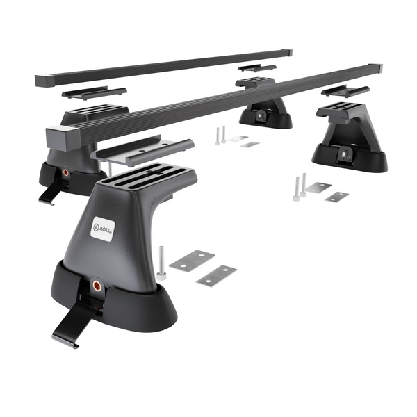 Portaequipajes de techo adecuadas para Citroen Berlingo mk I Furgoneta (2003-2010) - baca negra para coche - barras para techo de coche - puntos de montaje - acero