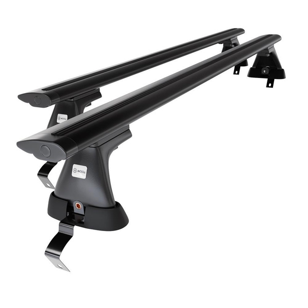 Portaequipajes de techo adecuadas para Fiat Grande Punto Hatchback (2005-2010) - baca negra para coche - barras para techo de coche - sin puntos de montaje - aluminio