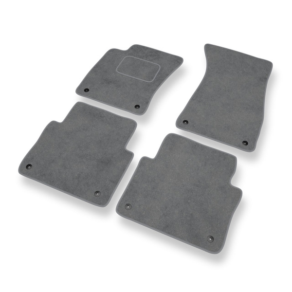 Alfombrillas de Velour adecuadas para Audi A8 II D3 Sedan (2002-2010) versión larga - alfombras para coche - Premium color gris