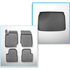 Conjunto de alfombrilla para maletero y alfombrillas para el interior del coche TPE para: Peugeot 2008 II SUV (01.2020-....) - maletero superior; suelo móvil en la posición superior; no para la versión eléctrica y híbrida