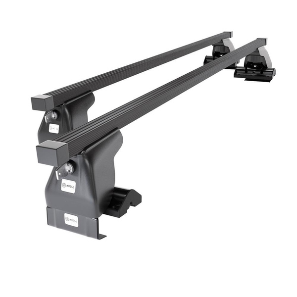 Portaequipajes de techo adecuadas para Toyota Aygo Hatchback (2005-2014) - baca negra para coche - barras para techo de coche - sin puntos de montaje - acero