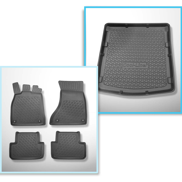 Conjunto de alfombrilla para maletero y alfombrillas para el interior del coche TPE PREMIUM para: Audi A5 8TA Sportback (2009-09.2016)