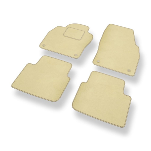 Alfombrillas de Velour adecuadas para Skoda Scala Hatchback (2019-....) - alfombras para coche - Premium color beige