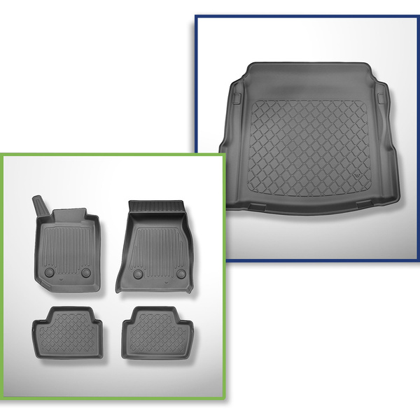Conjunto de alfombrilla para maletero y alfombrillas para el interior del coche TPE para: BMW 2 G42, G87 Coupé (01.2022-....)