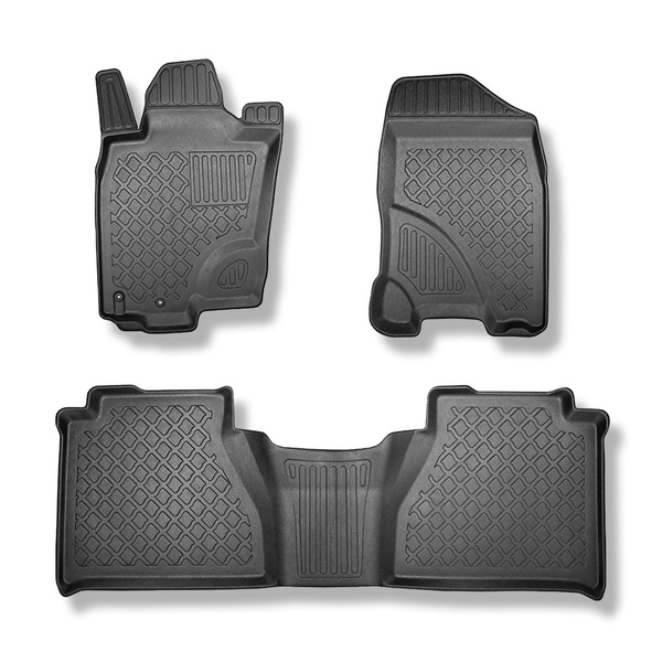 Alfombrillas de TPE adecuadas para Nissan Navara NP300 Pick-Up (01.2016-....) - ganchos de fijación en el suelo - alfombras para coche