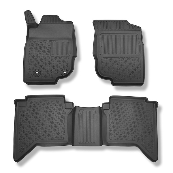 Alfombrillas de TPE adecuadas para Toyota Hilux VII Pick-Up (2006-08.2016) - cabina doble - alfombras para coche