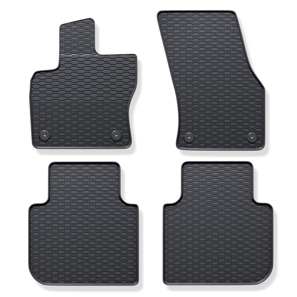 Alfombrillas de goma adecuadas para Volkswagen Tiguan Allspace SUV (2017-....) - alfombras para coche - negro - 4 unidades