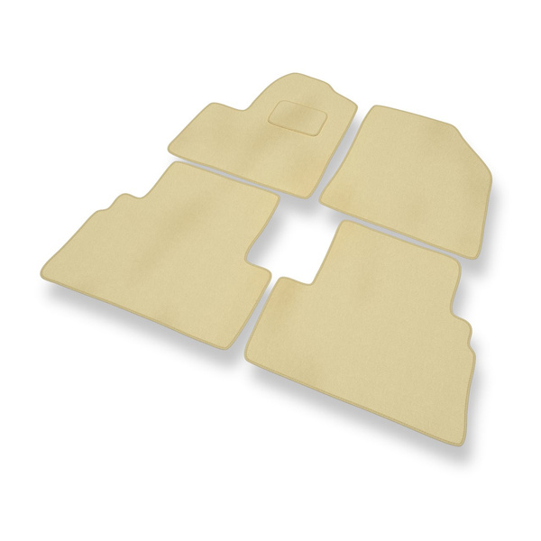 Alfombrillas de Velour adecuadas para Ford Transit Connect Furgoneta (2003-2014) 5-plazas - alfombras para coche - Premium color beige