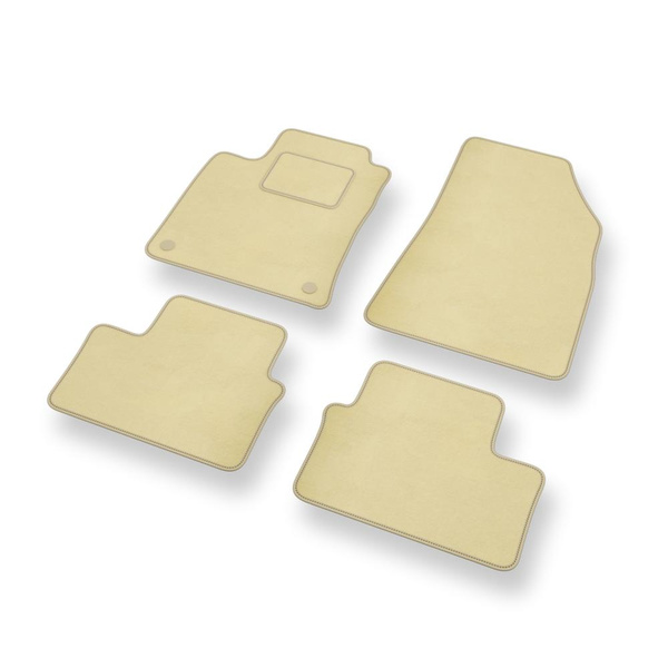 Alfombrillas de Velour adecuadas para Renault Clio V Hatchback (2019-....) - alfombras para coche - Premium color beige