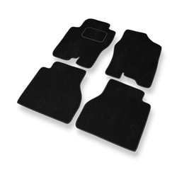 Alfombrillas de Velour adecuadas para Nissan Navara D40 Pick-Up (2005-2014) - alfombras para coche - Premium color negro