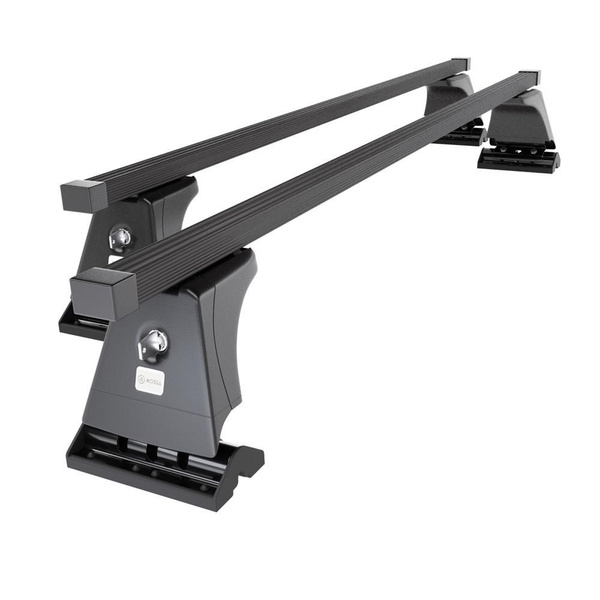 Portaequipajes de techo adecuadas para Mazda 6 mk II Berlina (2008-2012) - baca negra para coche - barras para techo de coche - puntos de montaje - acero