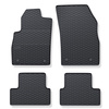 Alfombrillas de goma adecuadas para Opel Astra J Hatchback, Berlina, Sports Tourer (2009-2019) - alfombras para coche - negro - 4 unidades
