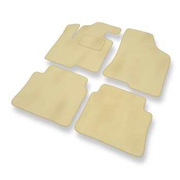 Alfombrillas de Velour adecuadas para Hyundai Santa Fe II (2006-2012) - alfombras para coche - Premium color beige