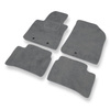 Alfombrillas de Velour adecuadas para Hyundai i10 II Hatchback (2012-2019) - alfombras para coche - Premium color gris