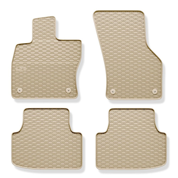 Alfombrillas de goma adecuadas para Skoda Octavia IV Familiar, Liftback (2019-....) - alfombras para coche - beige - 4 unidades