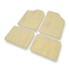 Alfombrillas de Velour adecuadas para Renault Clio I Hatchback (1990-1998) - alfombras para coche - Premium color beige