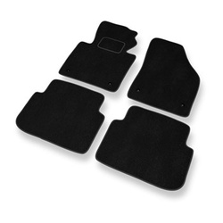 Alfombrillas de Velour adecuadas para Volkswagen Touran I, II Monovolumen (2003-2015) - alfombras para coche - Premium color negro
