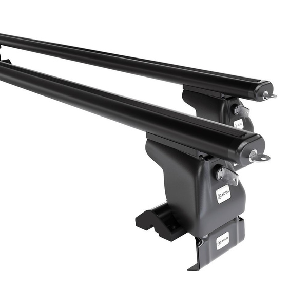 Portaequipajes de techo adecuadas para Kia Spectra Berlina (2004-2009) - baca negra para coche - barras para techo de coche - sin puntos de montaje - aluminio