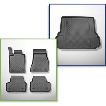 Conjunto de alfombrilla para maletero y alfombrillas para el interior del coche 