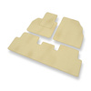Alfombrillas de Velour adecuadas para Renault Scenic II Monovolumen (2003-2009) - alfombras para coche - Premium color beige