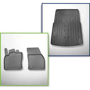 Conjunto de alfombrilla para maletero y alfombrillas para el interior del coche 