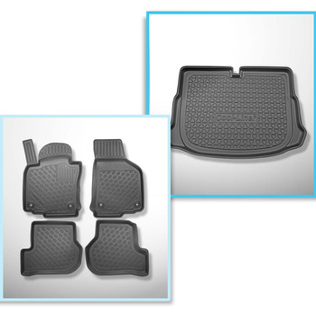 Conjunto de alfombrilla para maletero y alfombrillas para el interior del coche TPE PREMIUM para: Volkswagen Scirocco III Coupé (06.2008-2017)