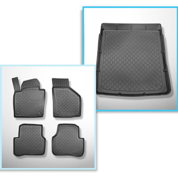 Conjunto de alfombrilla para maletero y alfombrillas para el interior del coche TPE para: Volkswagen Passat B6, B7 Coupé (06.2008-11.2016)